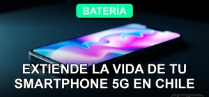 Consejos para extender la duración de la batería de un smartphone 5G en Chile, mostrando un teléfono moderno en una mesa.