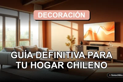 Guía de decoración de interiores moderna para el hogar chileno en 2026, mostrando un living con paleta de colores terrosos y diseño minimalista.