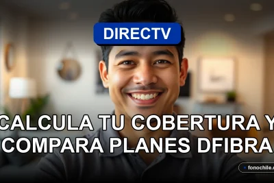 Hombre chileno sonriente mirando a la cámara con un fondo moderno, representando el servicio de DIRECTV Fibra.