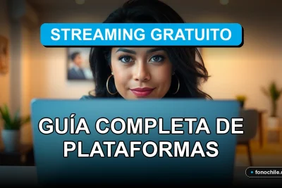 Persona disfrutando de series chilenas en una plataforma de streaming gratuita en su laptop.