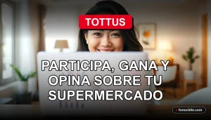 Mujer participando en la encuesta de satisfacción Tottus 2026 desde su computador portátil en casa.