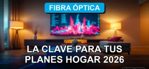 Conexión de fibra óptica moderna iluminando un hogar inteligente en Chile, representando velocidad y confiabilidad para 2026.