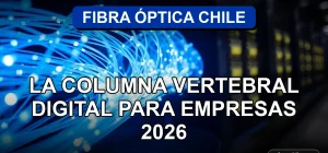 Fibra óptica de alta velocidad para empresas en Chile, mostrando el núcleo de conexión digital.