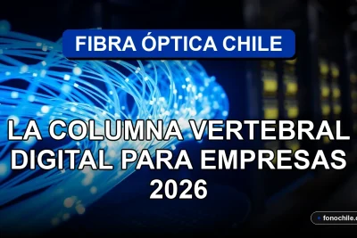 Fibra óptica de alta velocidad para empresas en Chile, mostrando el núcleo de conexión digital.