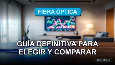 Guía comparativa de proveedores de fibra óptica en Chile para el año 2026, mostrando un cable de fibra óptica brillante en un entorno moderno.