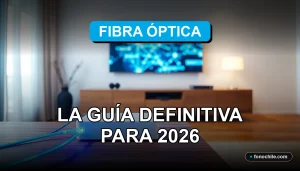 Guía definitiva de fibra óptica en Chile para el año 2026, mostrando la tecnología de conexión de alta velocidad.