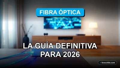 Guía definitiva de fibra óptica en Chile para el año 2026, mostrando la tecnología de conexión de alta velocidad.