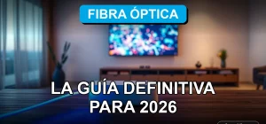 Guía definitiva de fibra óptica en Chile para el año 2026, mostrando tecnología de conexión de alta velocidad en un hogar moderno.