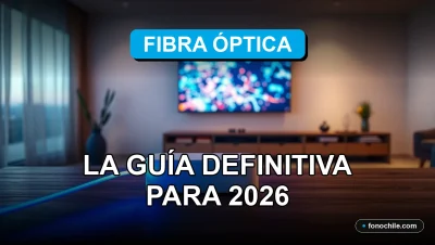 Guía definitiva de fibra óptica en Chile para el año 2026, mostrando tecnología de conexión de alta velocidad en un hogar moderno.