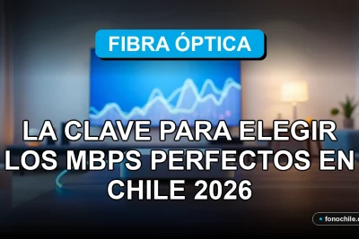Fibra óptica moderna iluminada en un entorno de sala de estar en Chile, representando velocidad de internet y conectividad para el año 2026.
