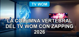 Fibra óptica de TV WOM en un hogar moderno, mostrando la tecnología de red de alta velocidad para el futuro del entretenimiento.