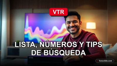 Guía completa de canales de televisión VTR 2026 mostrada en una pantalla con gráficos abstractos.