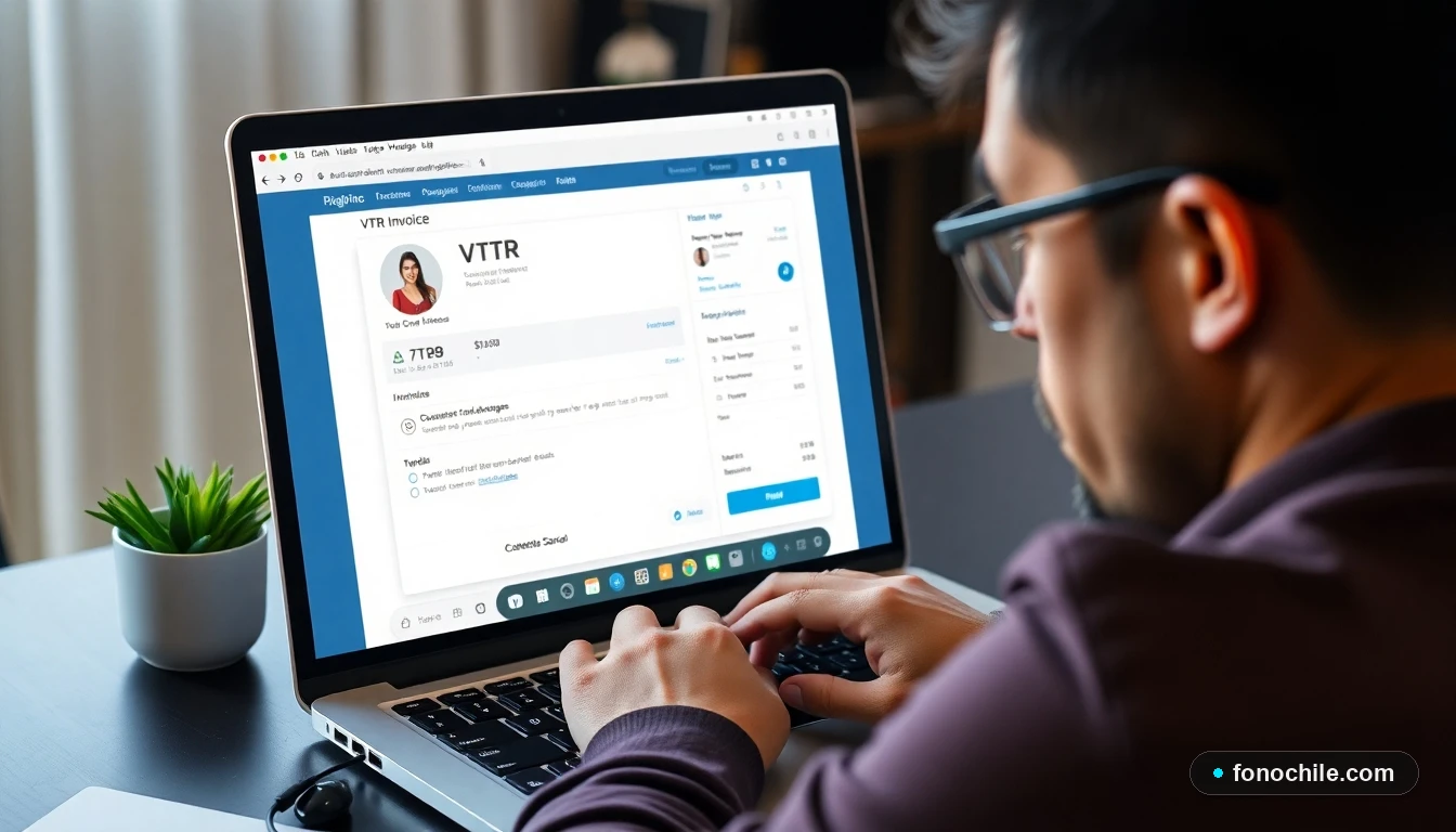 Cliente en Chile revisando factura VTR y gestionando devolución en línea