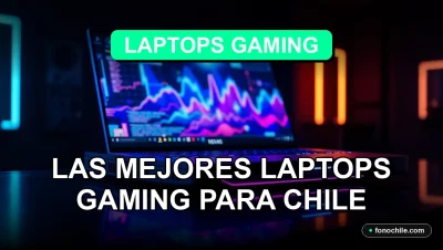 Las mejores laptops para gaming en Chile 2026 sobre un escritorio moderno con iluminación RGB ciberpunk.
