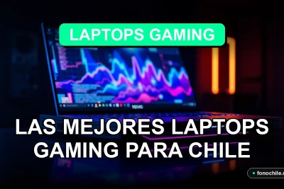 Las mejores laptops para gaming en Chile 2026 sobre un escritorio moderno con iluminación RGB ciberpunk.