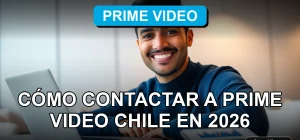 Guía para contactar servicio al cliente de Prime Video Chile en 2026, persona sonriente en oficina moderna.