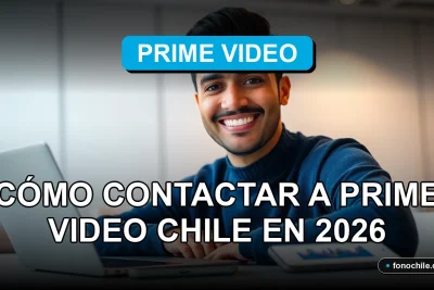 Guía para contactar servicio al cliente de Prime Video Chile en 2026, persona sonriente en oficina moderna.