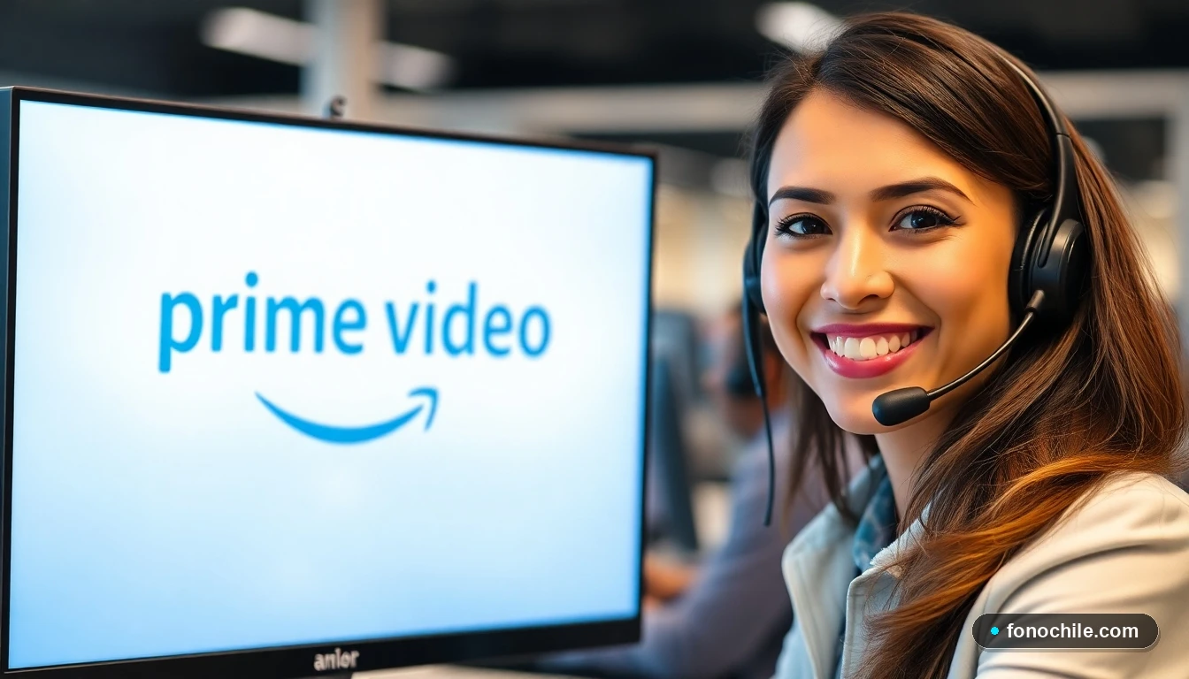 Agente de servicio al cliente de Prime Video Chile atendiendo consultas