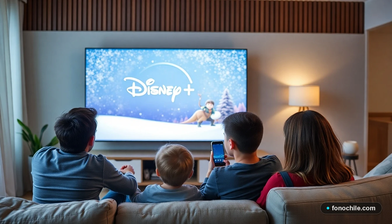 Familia chilena frustrada con problemas técnicos en Disney Plus en su televisor inteligente.