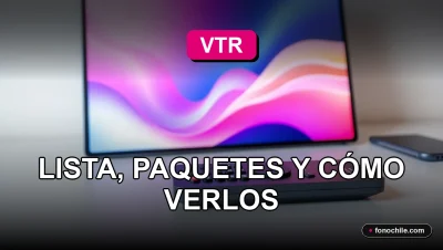 Guía completa de canales y paquetes de televisión VTR en Chile, mostrando un control remoto sobre una mesa moderna.