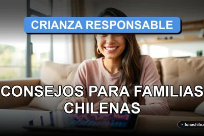 Guía de crianza responsable para familias chilenas en el living de una casa moderna