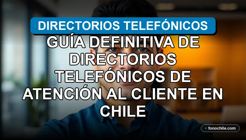 Guía de números de atención al cliente de empresas en Chile sobre fondo azul profesional