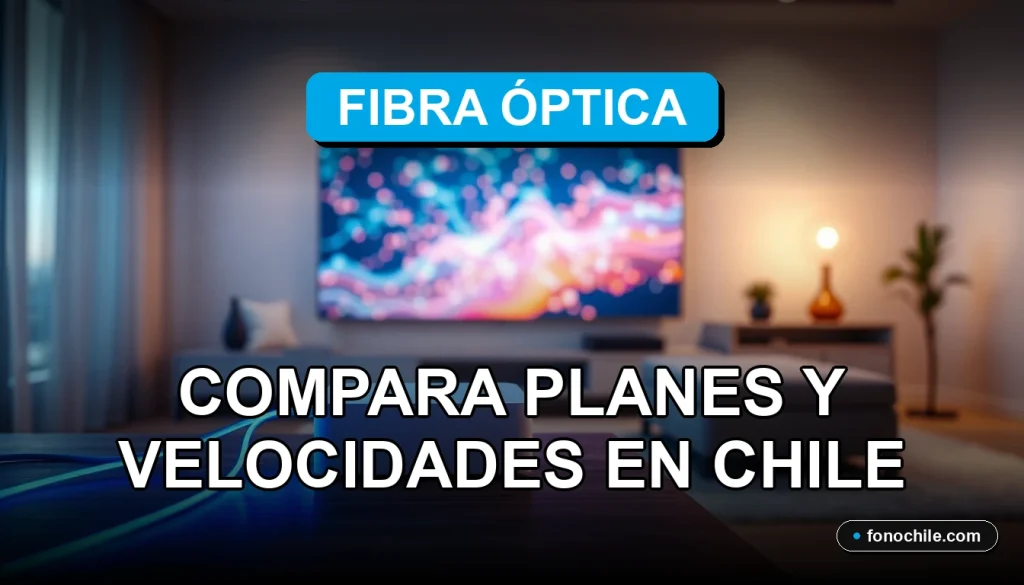 Guía comparativa de planes de fibra óptica en Chile para el año 2026, mostrando velocidades de internet.