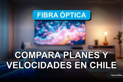 Guía comparativa de planes de fibra óptica en Chile para el año 2026, mostrando velocidades de internet.