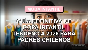Guía de moda infantil tendencia 2026 para padres chilenos, mostrando ropa colorida y moderna para niños.