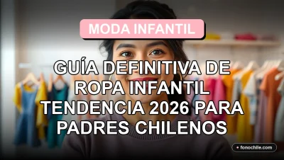 Guía de moda infantil tendencia 2026 para padres chilenos, mostrando ropa colorida y moderna para niños.