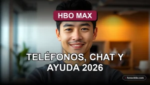 Soporte técnico de HBO Max en Chile, servicio al cliente disponible por chat y teléfono.