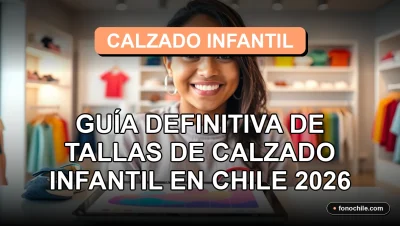Guía de tallas de zapatos para niños y niñas en Chile, tabla de medidas de pie infantil sobre fondo naranja pastel.