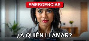 Guía de teléfonos de emergencia en Chile sobre fondo abstracto con gráficos de colores en una pantalla de smartphone.