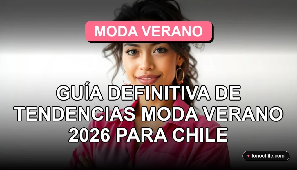 Guía de tendencias de moda para el verano 2026 en Chile, mostrando un look fresco y moderno.