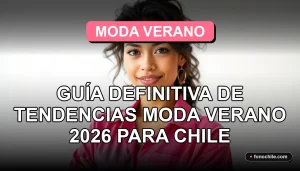 Guía de tendencias de moda para el verano 2026 en Chile, mostrando un look fresco y moderno.