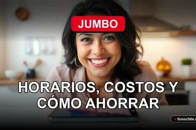 Mujer sonriente revisando su pedido de delivery de supermercado Jumbo en su teléfono móvil, mostrando comodidad y ahorro.