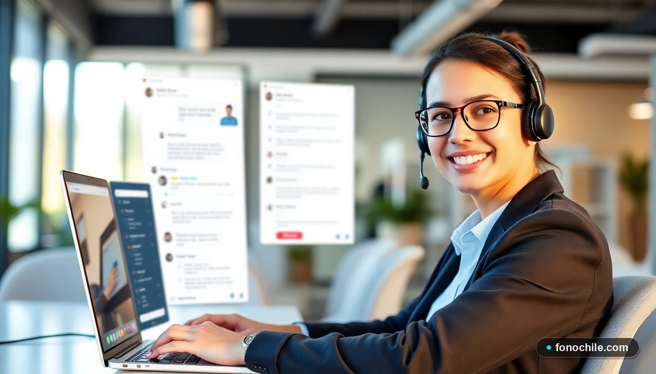Agente de soporte técnico Mundo atendiendo consultas por chat y teléfono en Chile