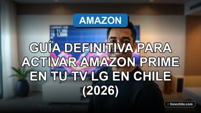 Guía para activar Amazon Prime en una televisión LG Smart TV en Chile, mostrando la pantalla del menú principal.