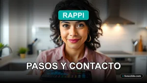 Guía paso a paso para solicitar un reembolso en la aplicación Rappi en Chile, mostrando un teléfono inteligente.