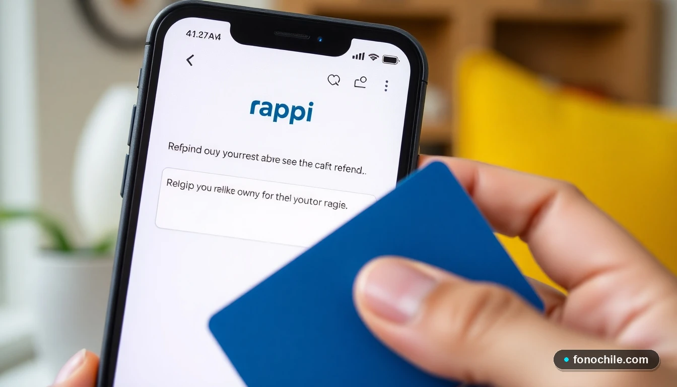 Proceso de solicitud de reembolso en la aplicación Rappi desde un teléfono móvil en Chile