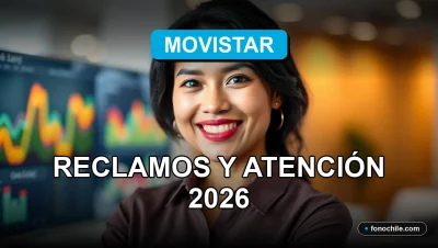 Mujer sonriente en una oficina moderna representando el servicio al cliente de Movistar Chile.