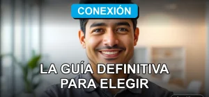 Hombre hispano sonriendo con confianza, representando servicio de internet de calidad en San Bernardo, Chile.