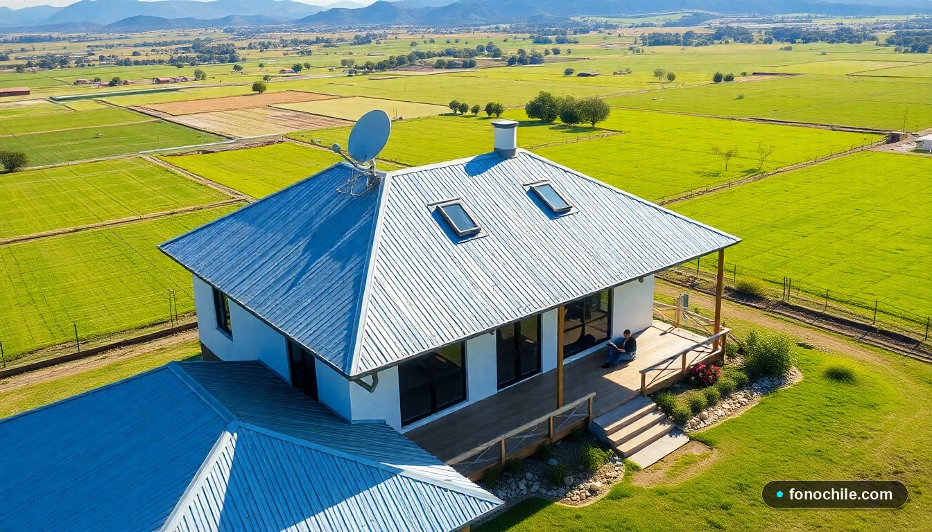 Conectividad de internet satelital y móvil en una casa rural de Chile