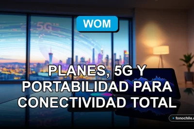 Plan de internet móvil WOM 5G 2026 con portabilidad, mostrando conectividad total en un entorno moderno.