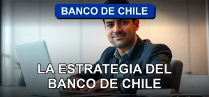 Estrategia de inversión digital del Banco de Chile en 2026, mostrando una profesional analizando datos en una oficina moderna.