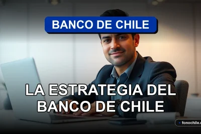 Estrategia de inversión digital del Banco de Chile en 2026, mostrando una profesional analizando datos en una oficina moderna.