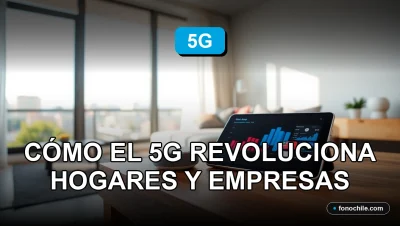 Infografía abstracta de IoT en Chile 2026 mostrando gráficos de datos en una pantalla, concepto de 5G y hogar inteligente.