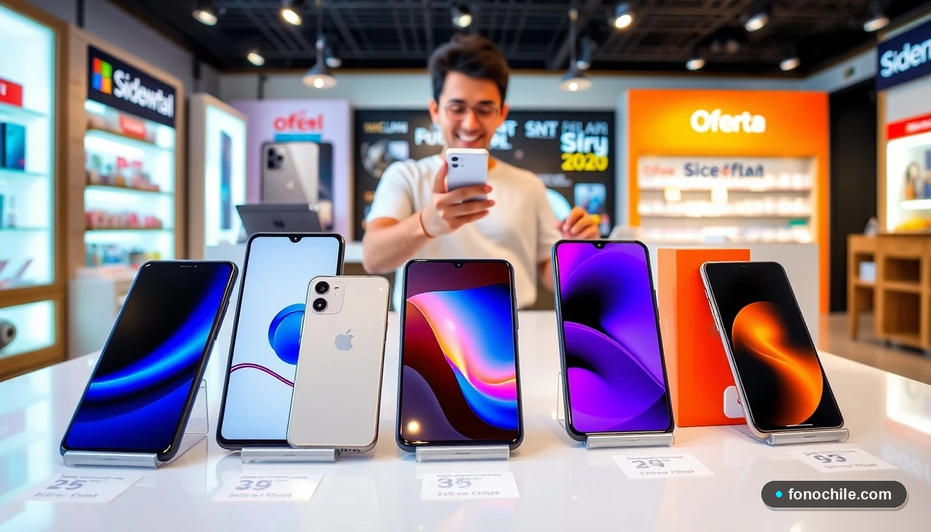 Ofertas de smartphones 2026 en tienda de tecnología chilena como Sidemarket, mostrando los últimos modelos con precios promocionales.