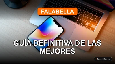Guía de marcas de tecnología disponibles en Falabella Chile 2026, mostrando productos modernos en un escritorio.