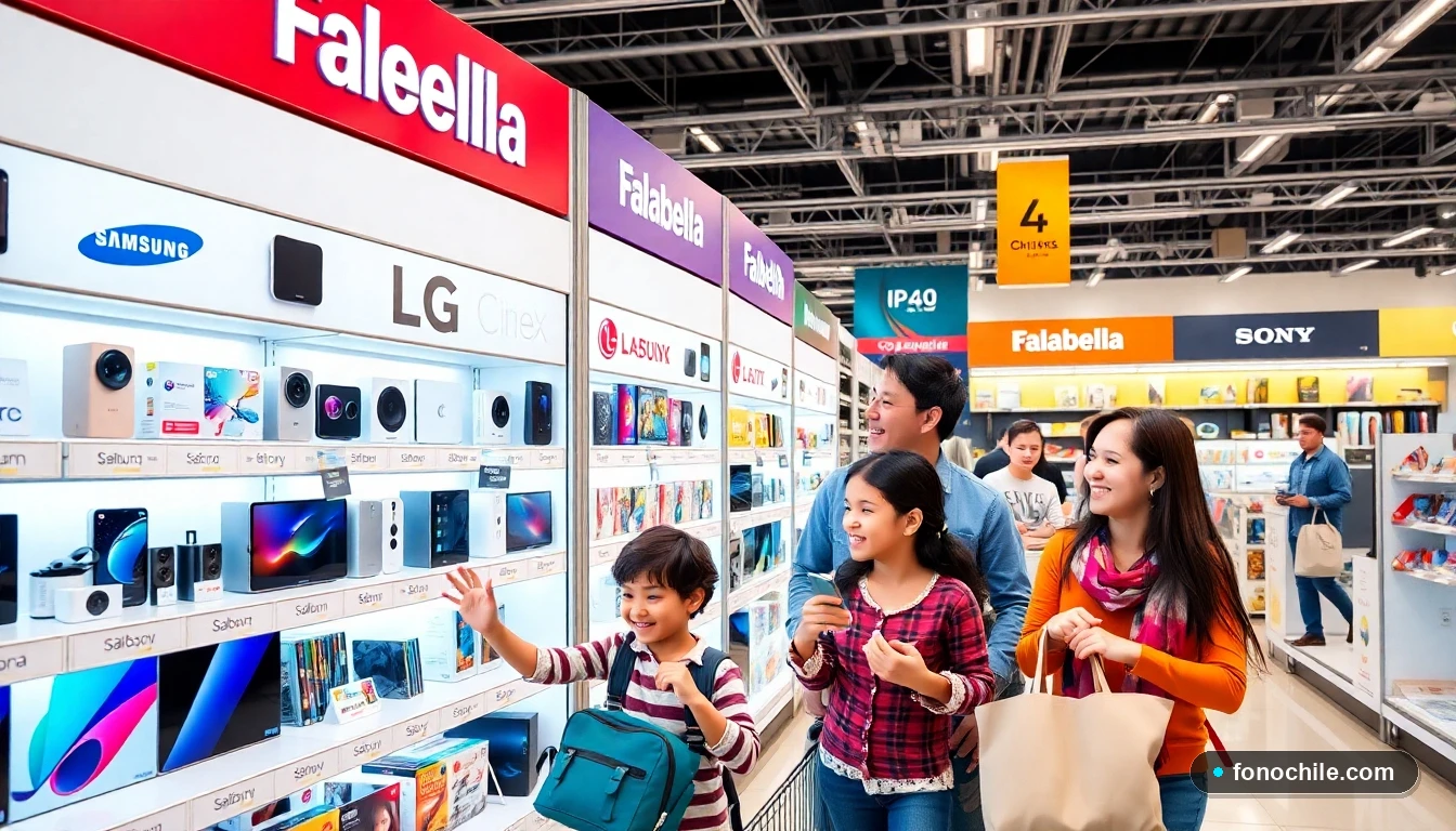Marcas de tecnología disponibles en Falabella Chile 2026: Samsung, Apple, LG y más.